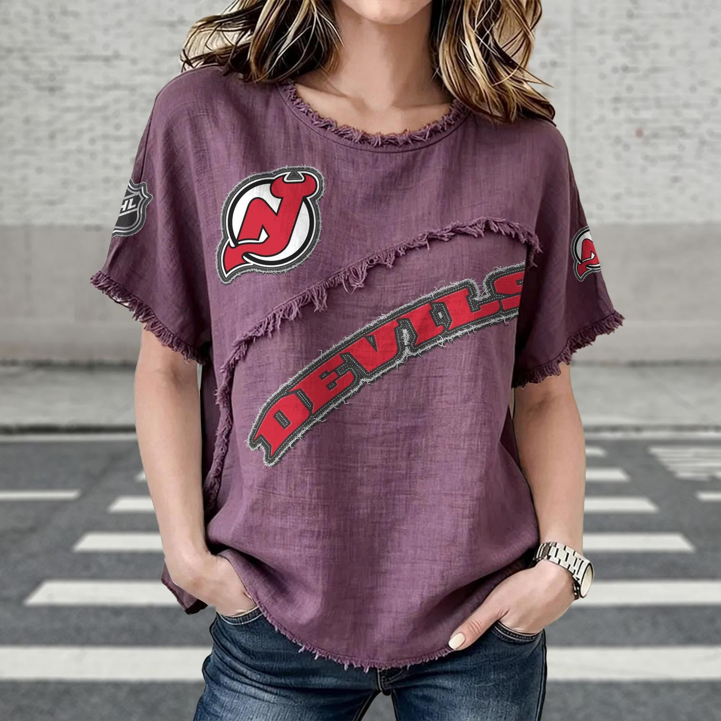 NJD x NHL Women’s Vintage O-Neck 2905 DatND DVT