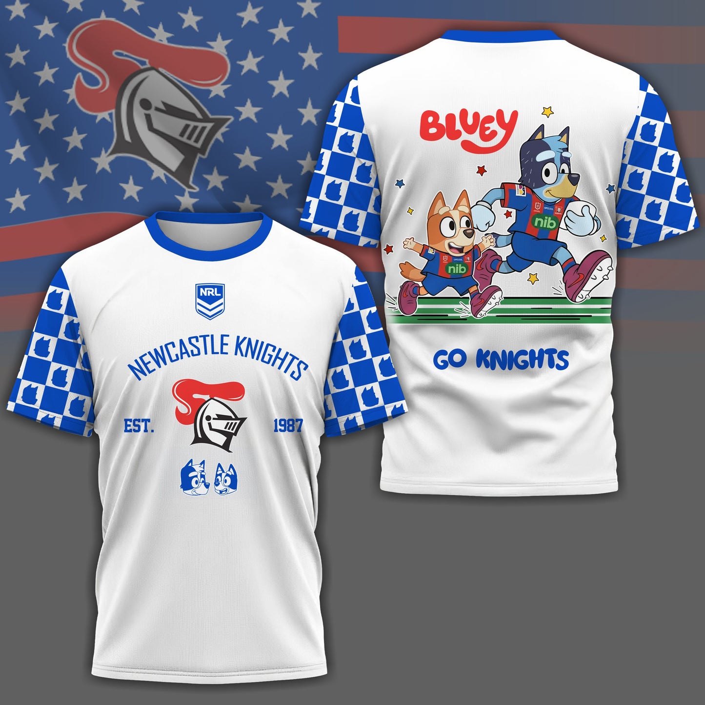 NK x NRL Premium Bluey 3D Shirt DDT TTTZ