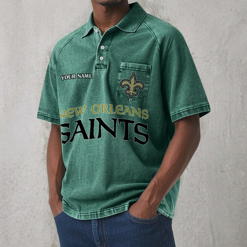 NO x NFL Men's Distressed Turn-Down Collar Polo DATND TANTD 250526