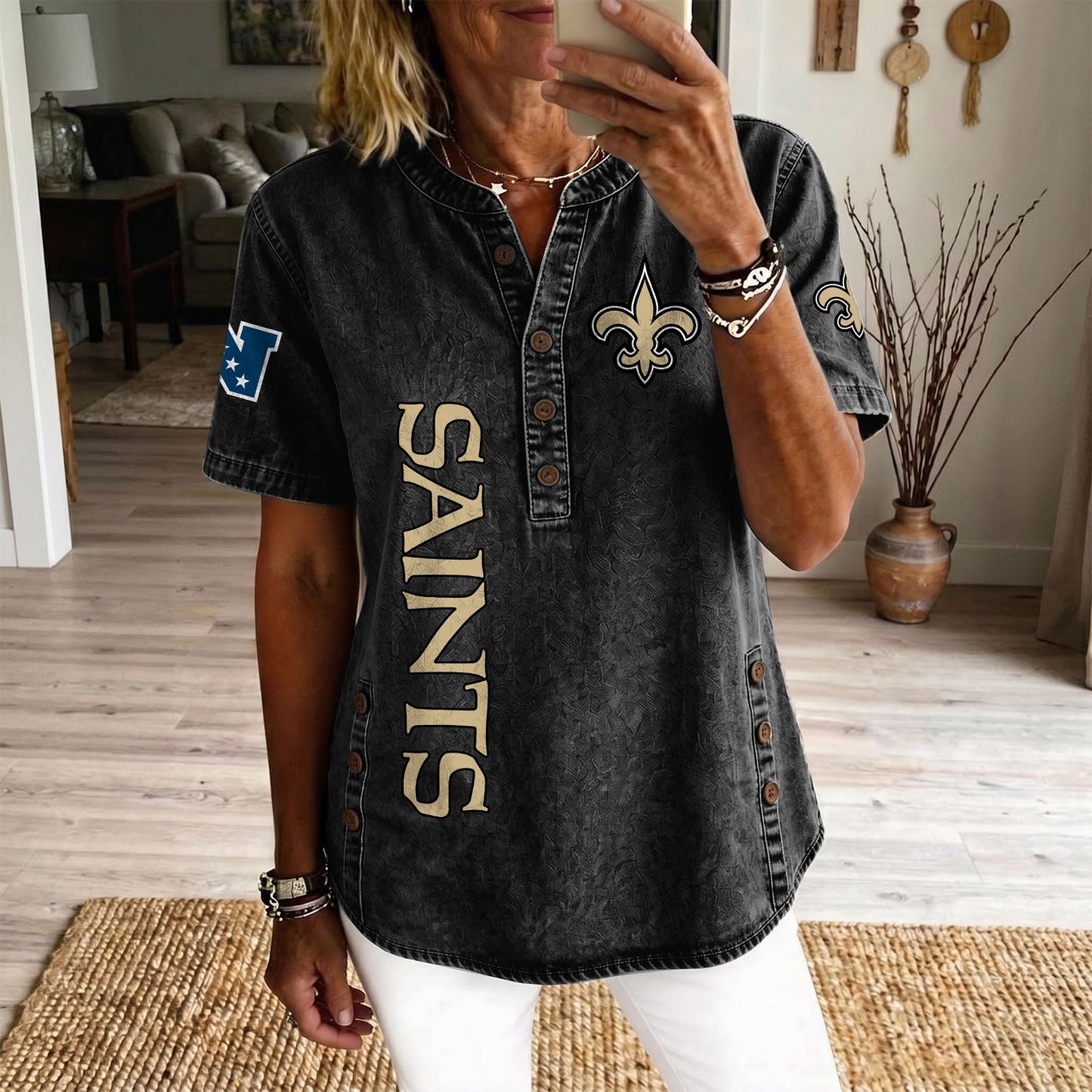 NO x NFL Women‘s Denim Casual Tops DATND LBN 190526