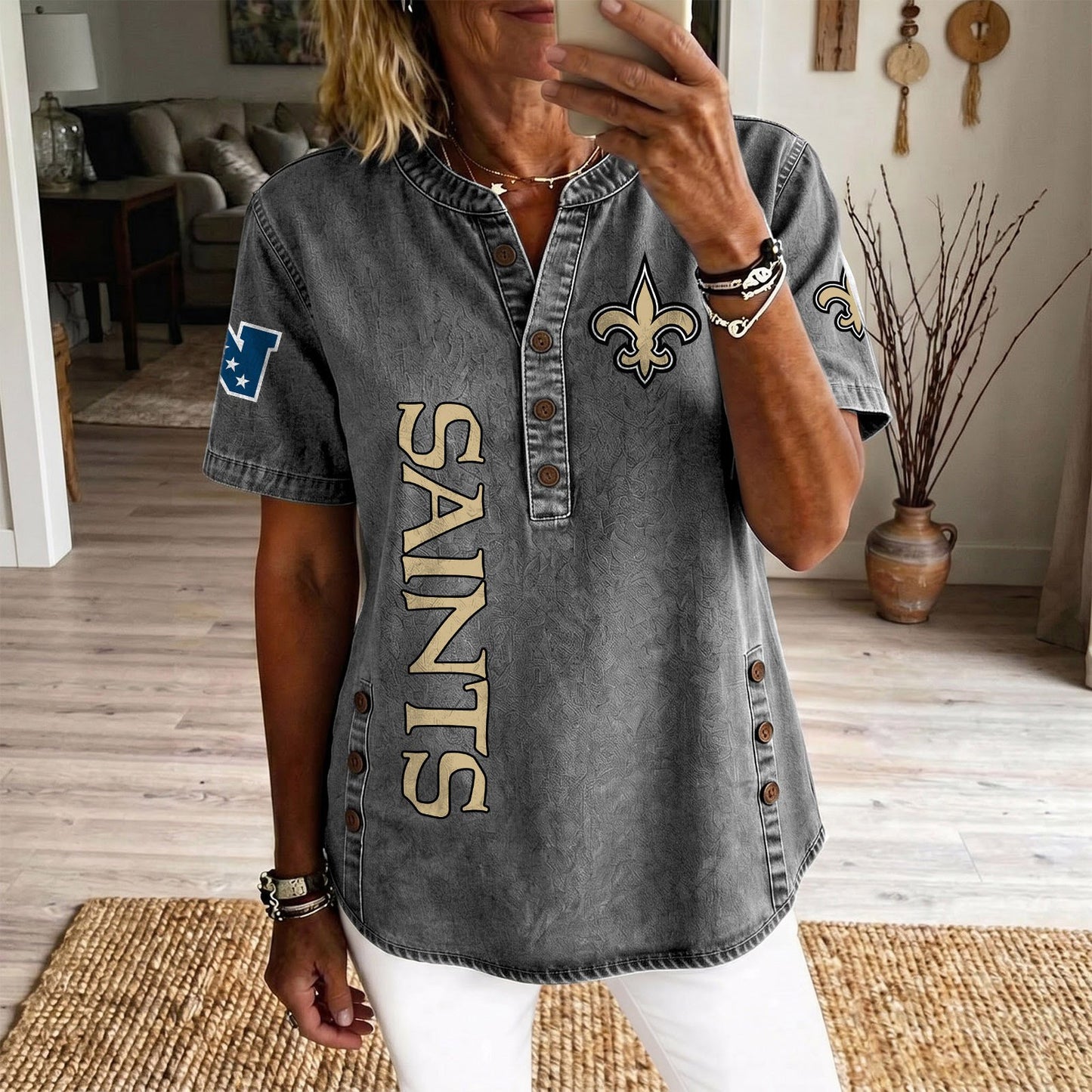 NO x NFL Women‘s Denim Casual Tops DATND LBN 190526