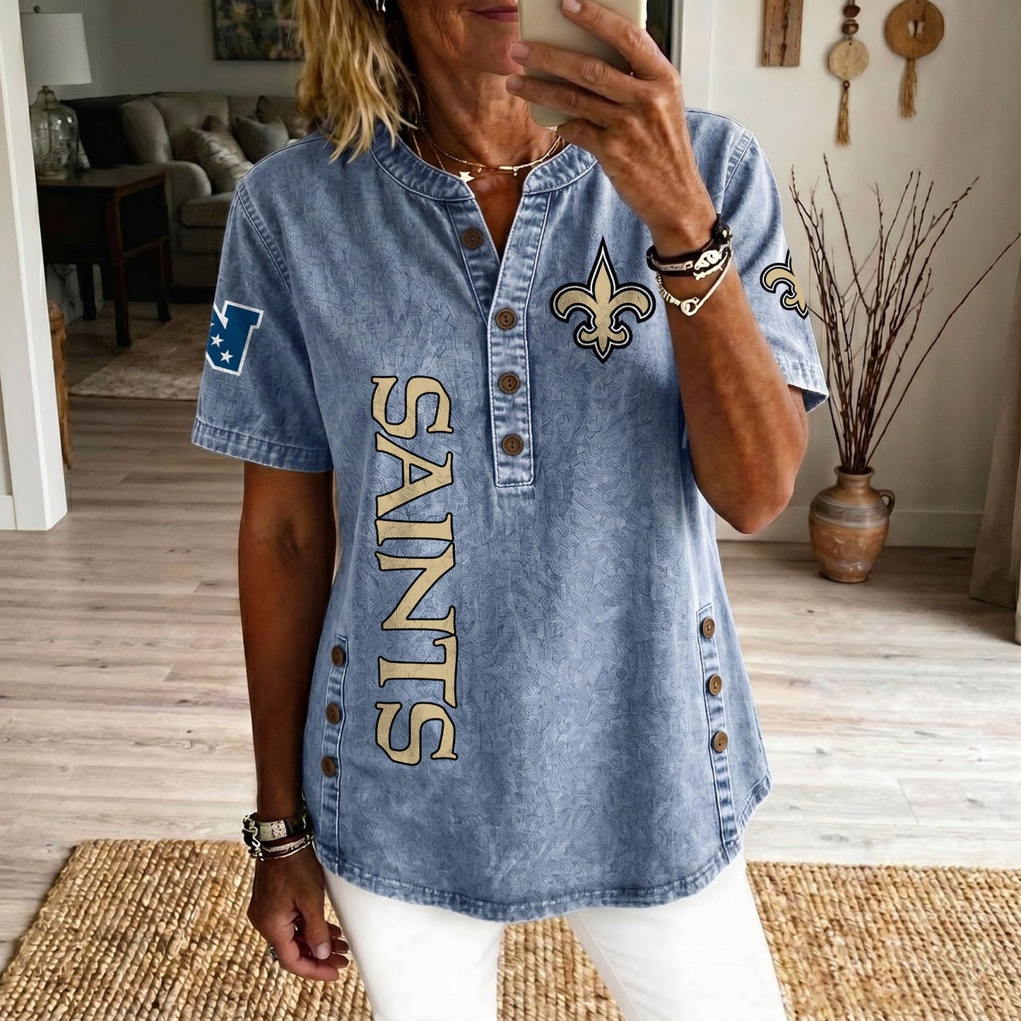 NO x NFL Women‘s Denim Casual Tops DATND LBN 190526