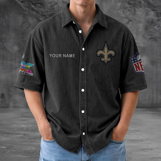 NOS x NFL Men Seersucker Button Shirt DDT NTL