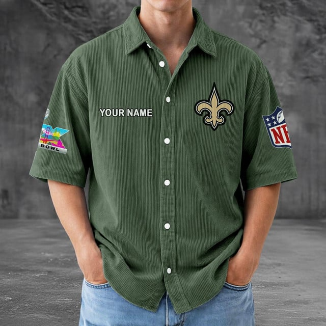 NOS x NFL Men Seersucker Button Shirt DDT NTL