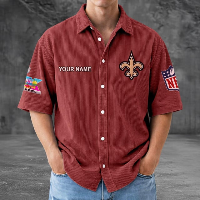NOS x NFL Men Seersucker Button Shirt DDT NTL