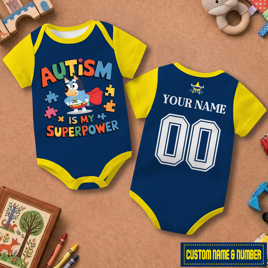 NQL x NRL Custom Name & Number  Baby Romper DATND TANTD