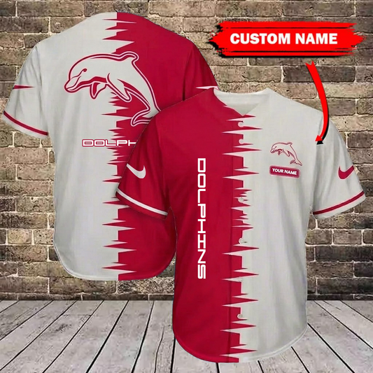 NRL x DOL Bicolour Custom Name Baseball Jersey HLP 30426 LBN