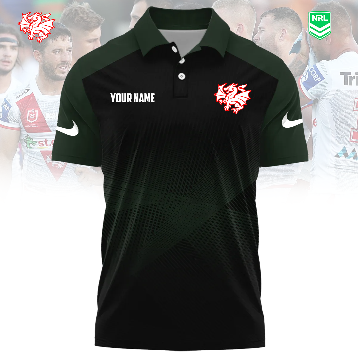 NRL x GID Sport Custom Name Premium Polo Shirt HLP 090426 HLPHUONG