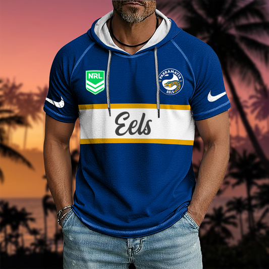 NRL x PE Sport Hooded Short Sleeve Shirt HLP 70426 HLPHUONG