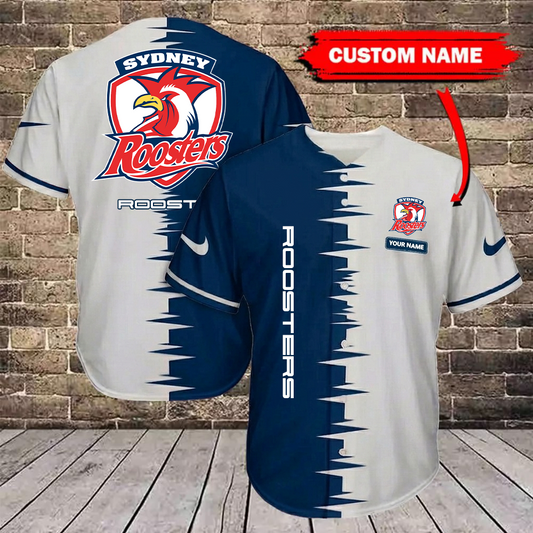 NRL x SR Bicolour Custom Name Baseball Jersey HLP 30426 LBN