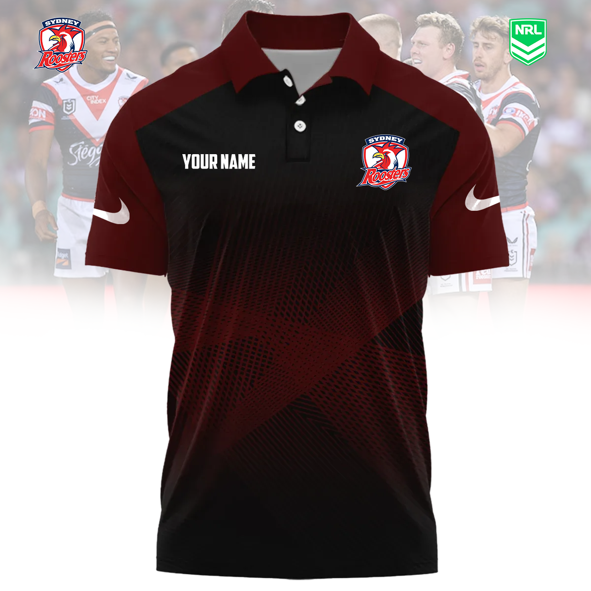 NRL x SR Sport Custom Name Premium Polo Shirt HLP 090426 HLPHUONG