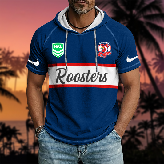 NRL x SR Sport Hooded Short Sleeve Shirt HLP 70426 HLPHUONG