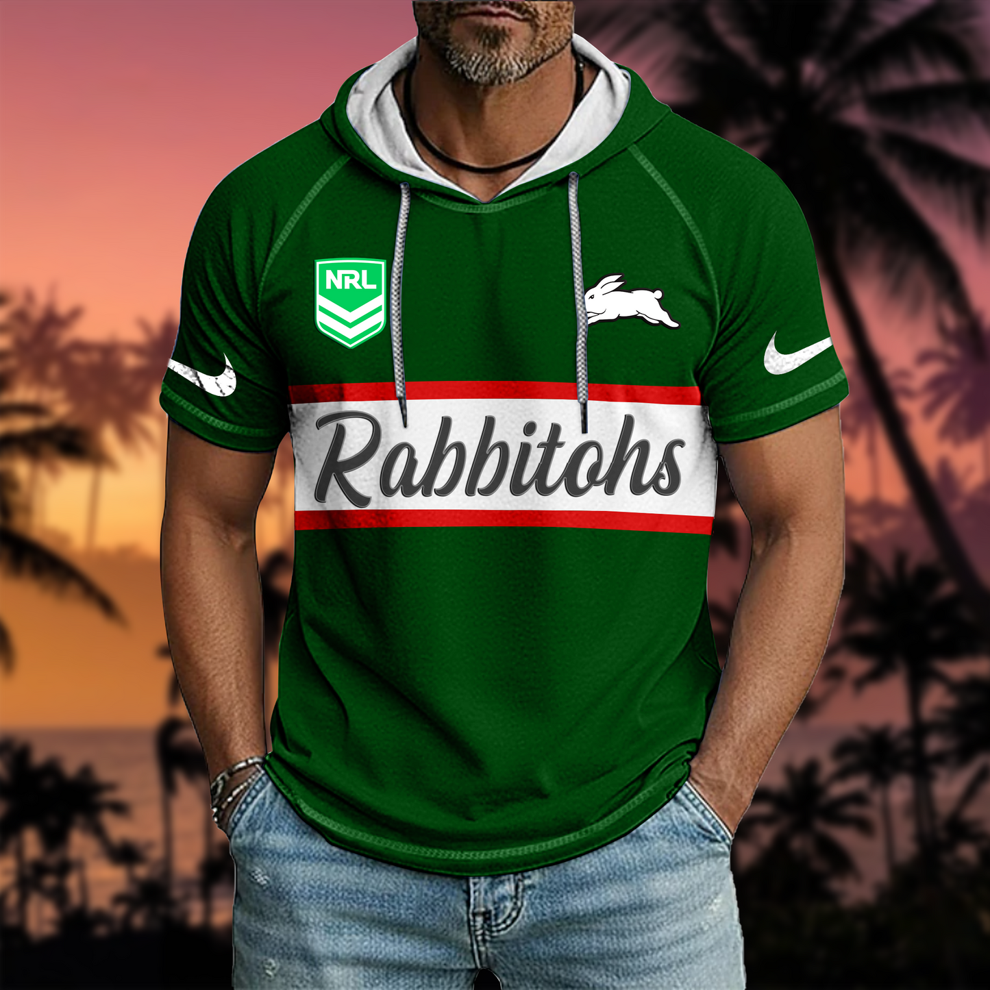 NRL x SSR Sport Hooded Short Sleeve Shirt HLP 70426 HLPHUONG