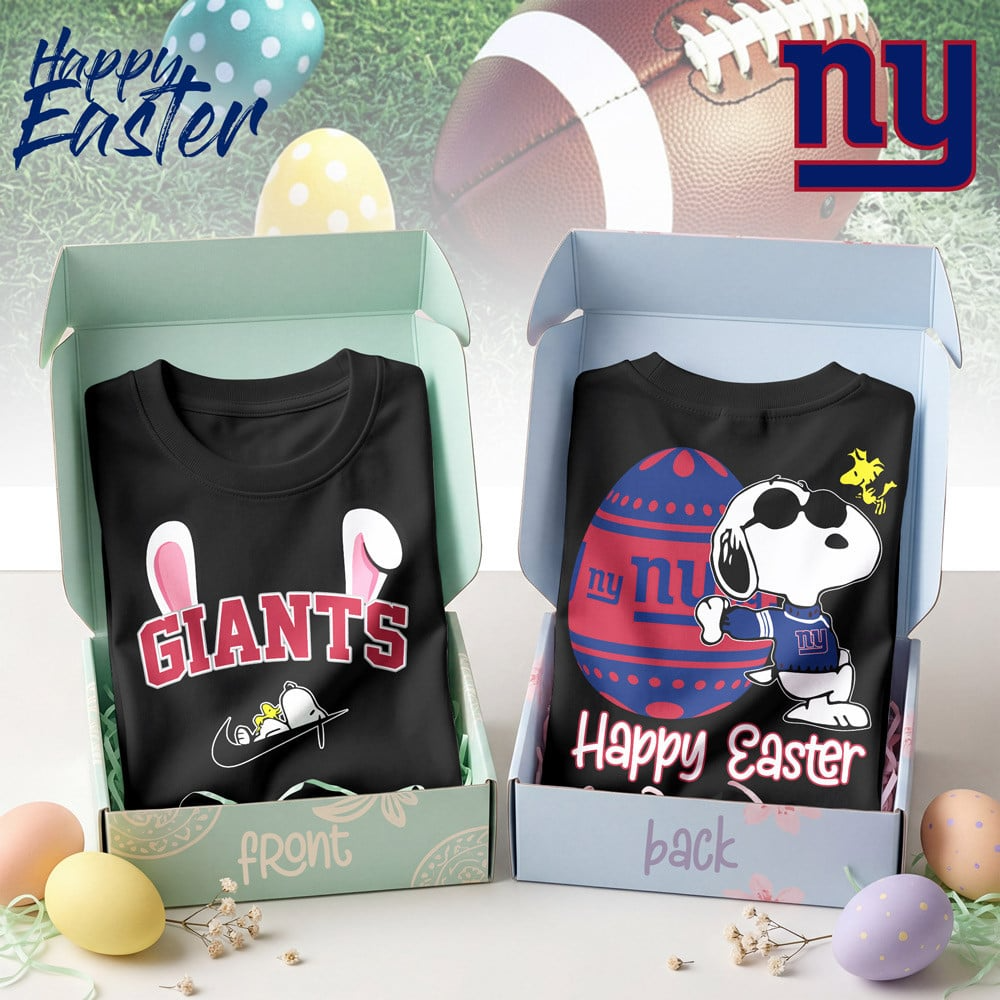 NYG Premium NFL Happy Snoopy Easter T-shirt DDT NTL