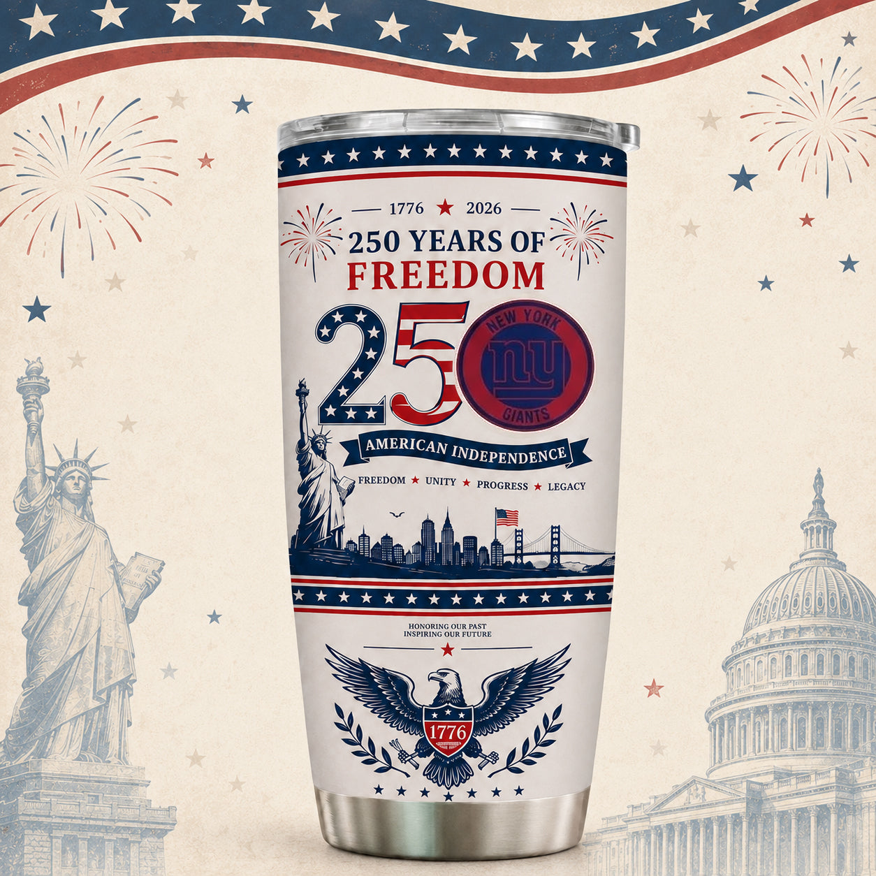 NYG x NFL 250th Anniversary Special Tumbler for Football Fans 170626