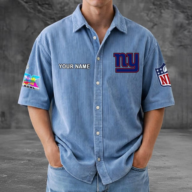 NYG x NFL Men Seersucker Button Shirt DDT NTL