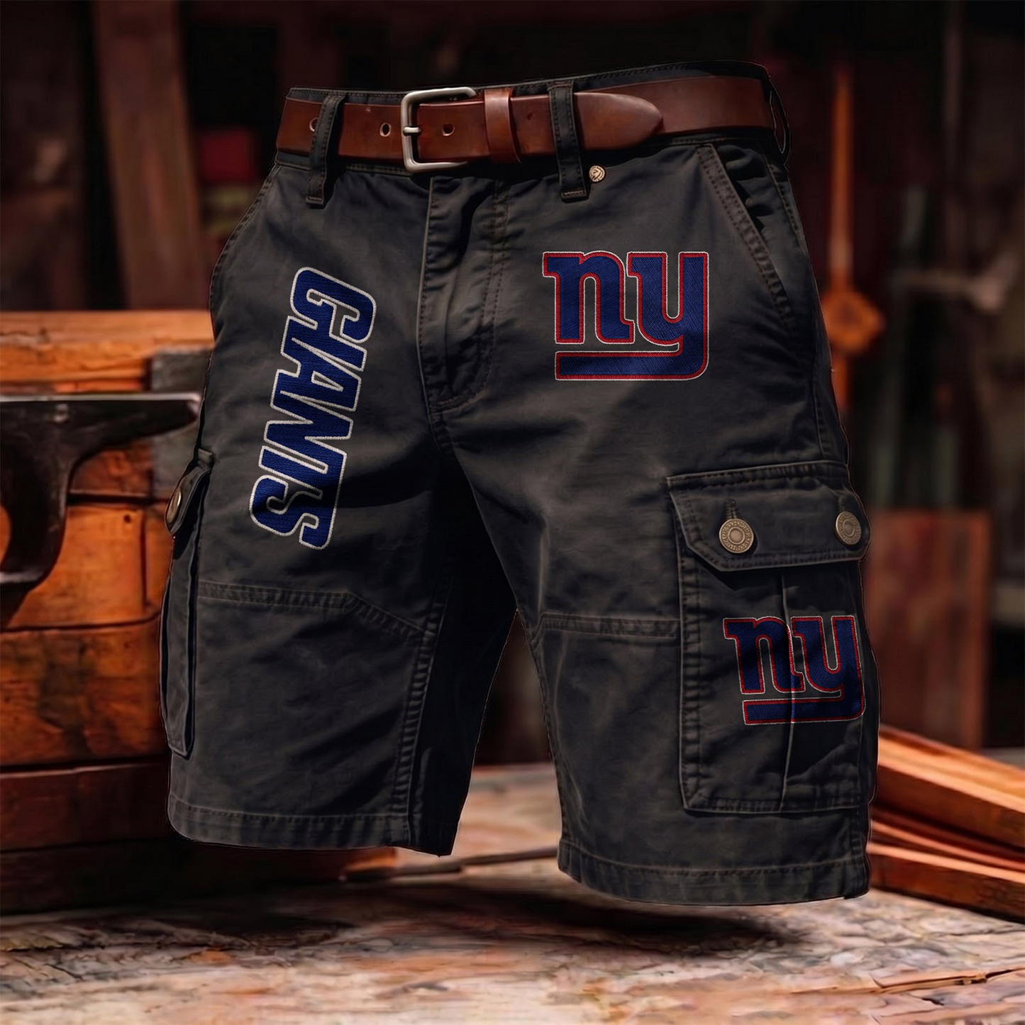 NYG x NFL Men's cotton cargo shorts 80526 LBN