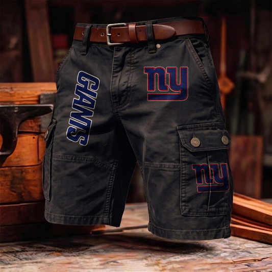 NYG x NFL Men's cotton cargo shorts 80526 LBN
