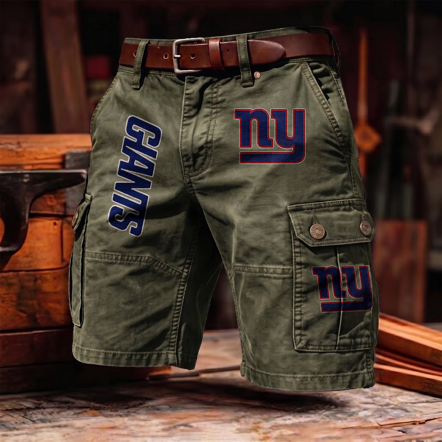 NYG x NFL Men's cotton cargo shorts 80526 LBN