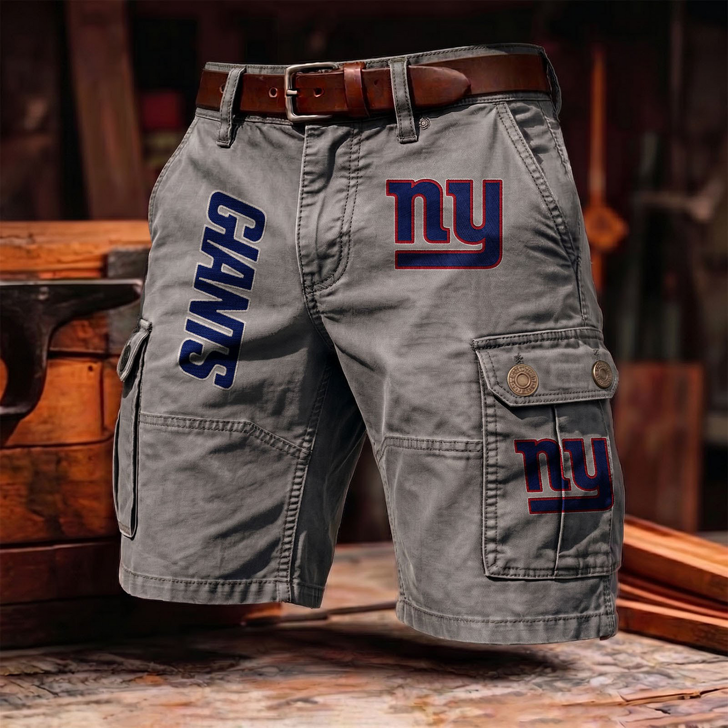 NYG x NFL Men's cotton cargo shorts 80526 LBN