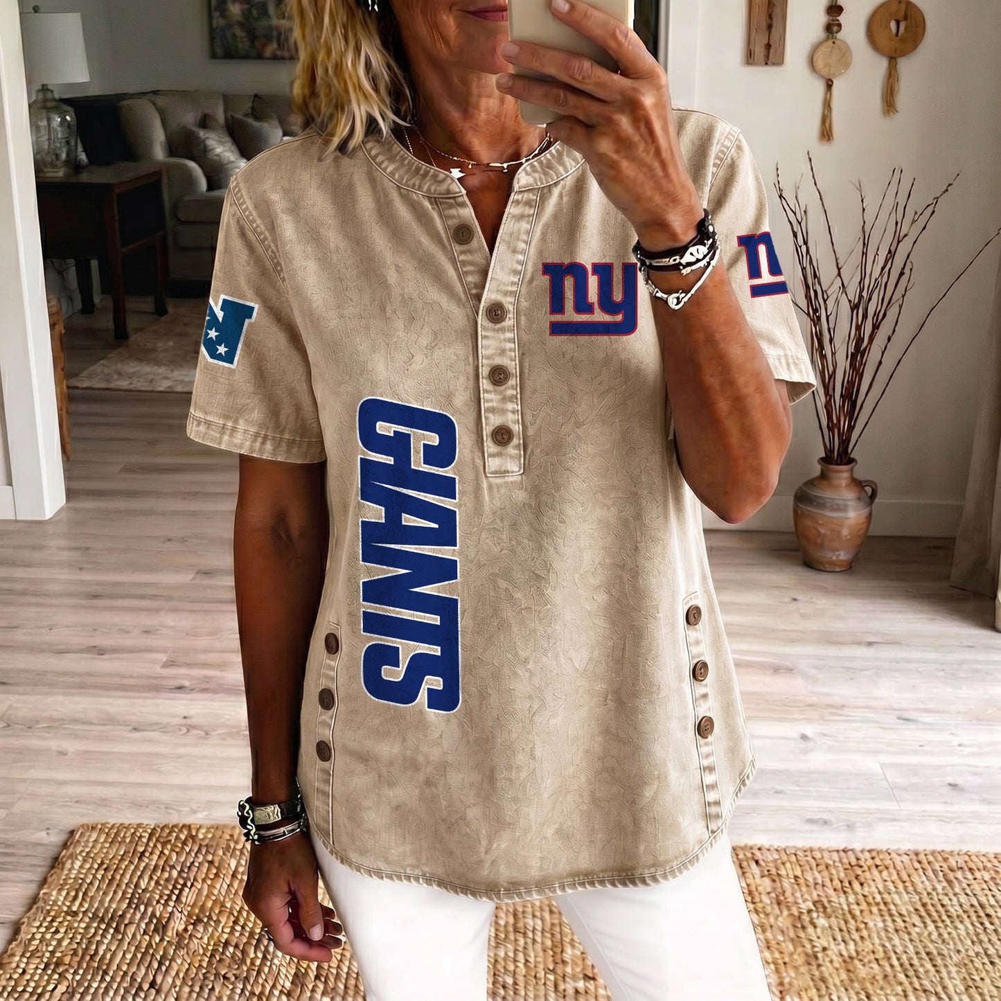 NYG x NFL Women‘s Denim Casual Tops DATND LBN 190526