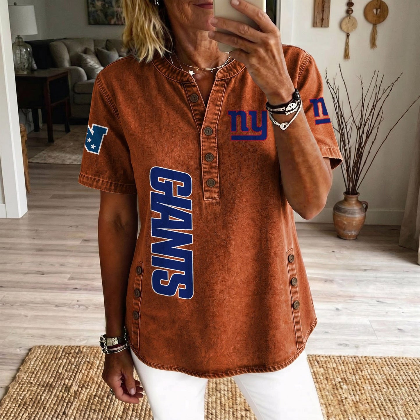 NYG x NFL Women‘s Denim Casual Tops DATND LBN 190526