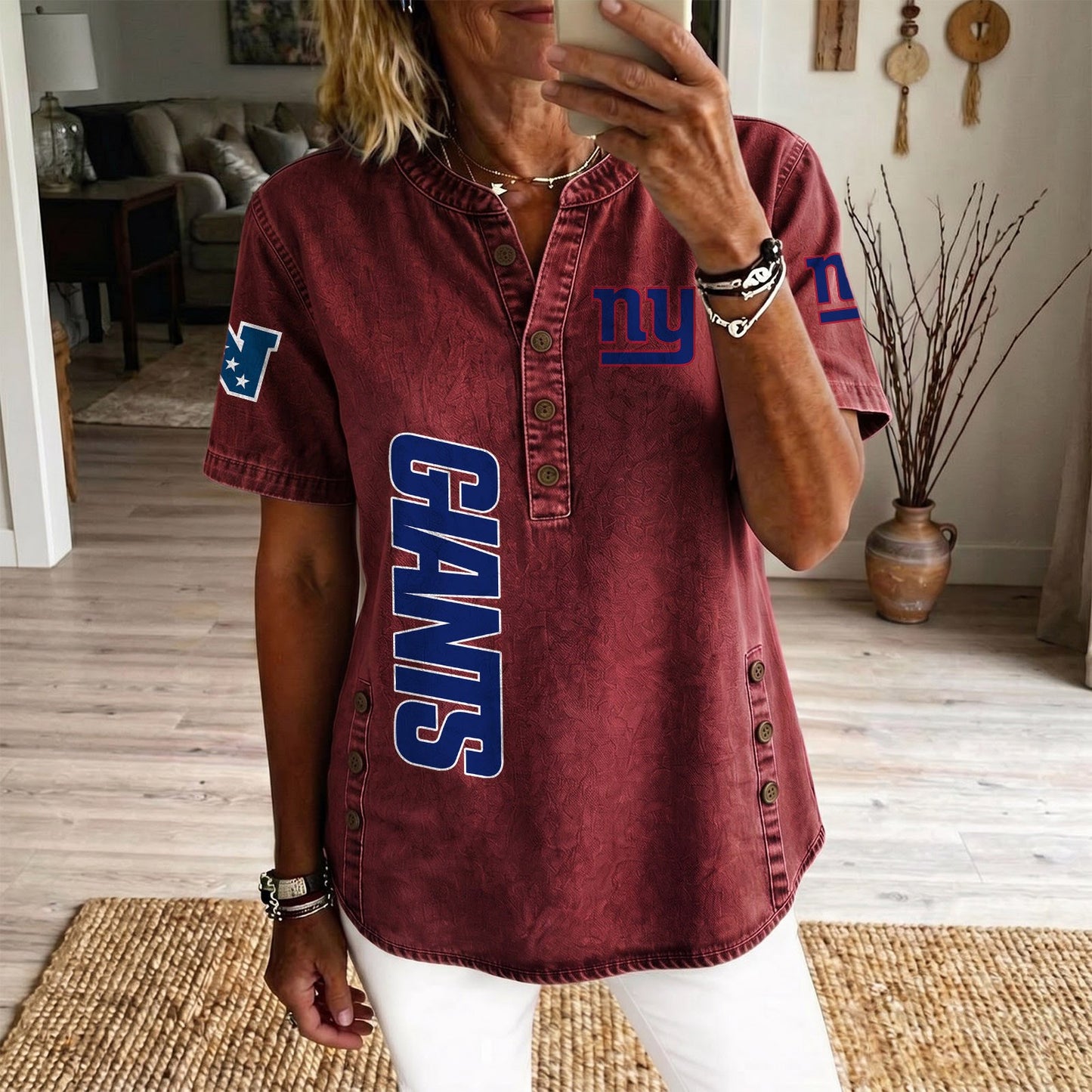 NYG x NFL Women‘s Denim Casual Tops DATND LBN 190526