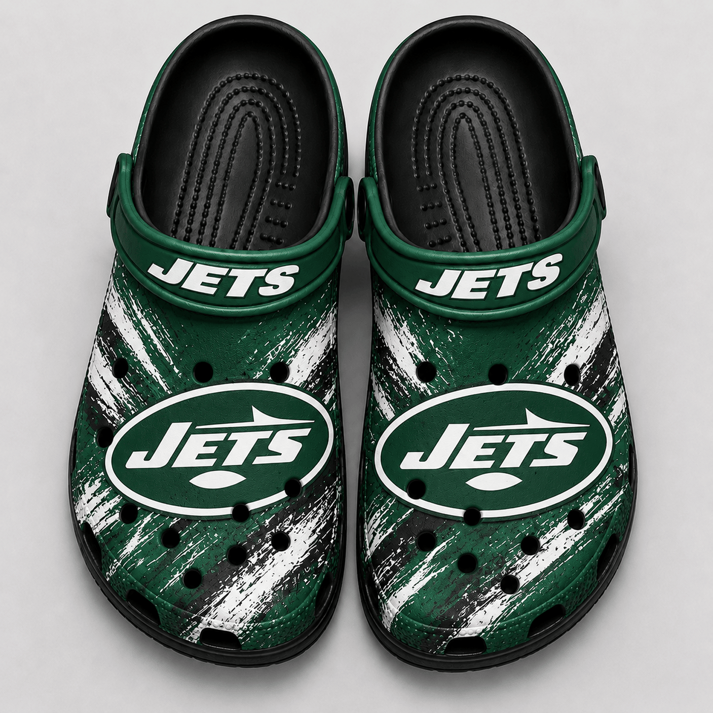 NYJ Premium NFL Game Day Football Fan Sport Clogs Crocs Abstract Scratch 1706