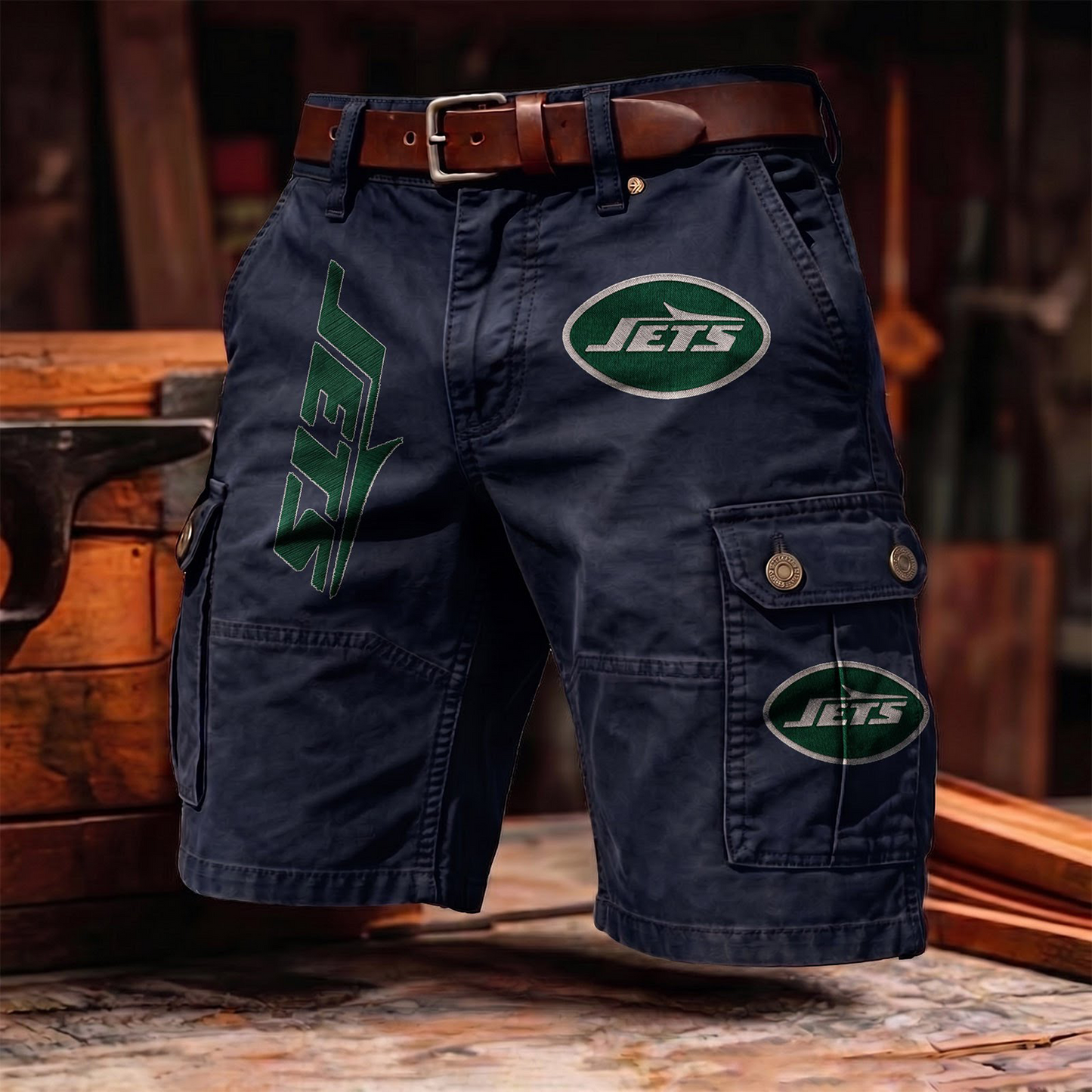 NYJ x NFL Men's cotton cargo shorts 80526 LBN
