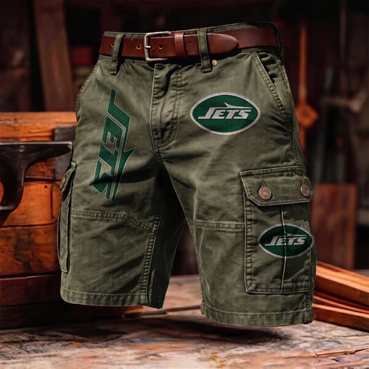 NYJ x NFL Men's cotton cargo shorts 80526 LBN