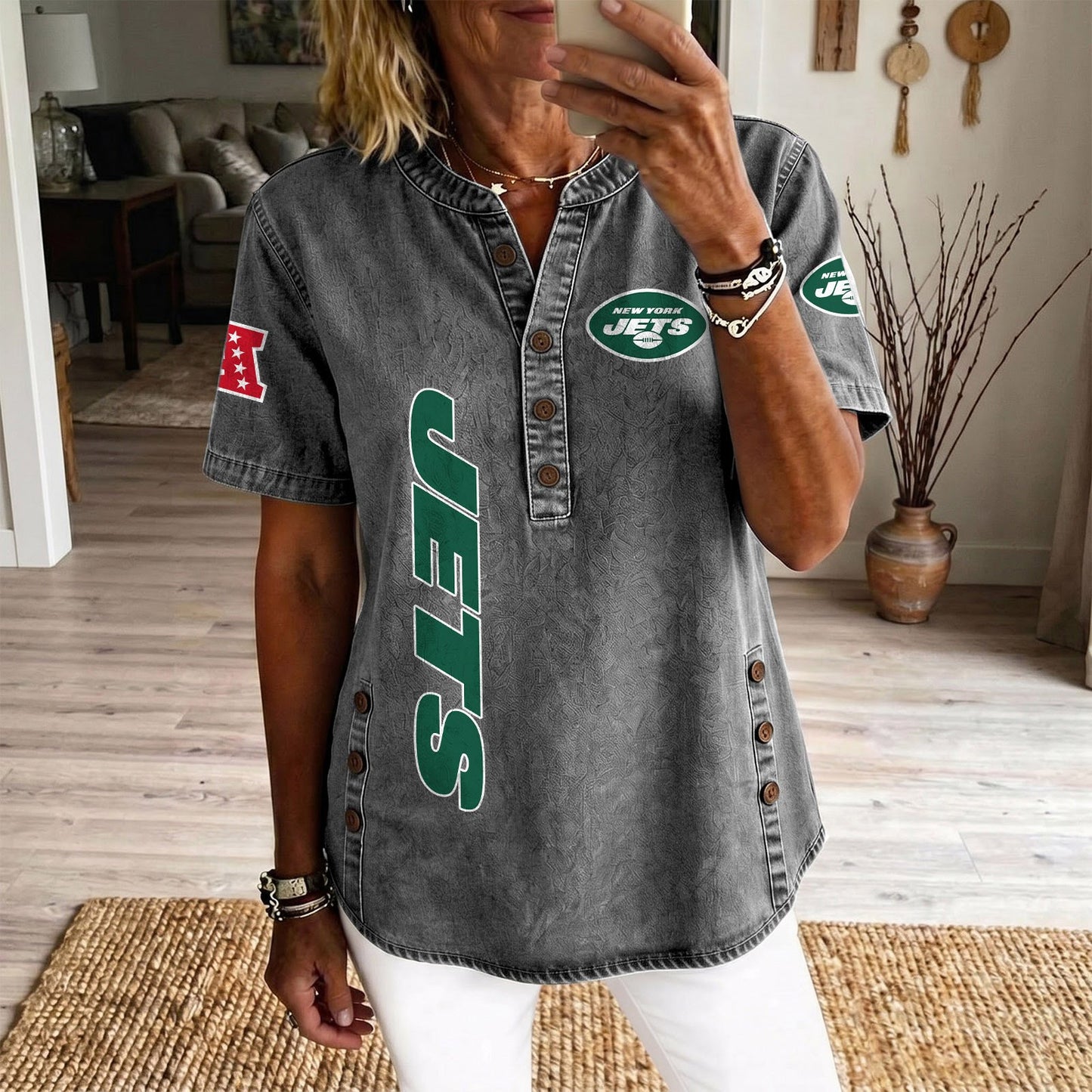 NYJ x NFL Women‘s Denim Casual Tops DATND LBN 190526