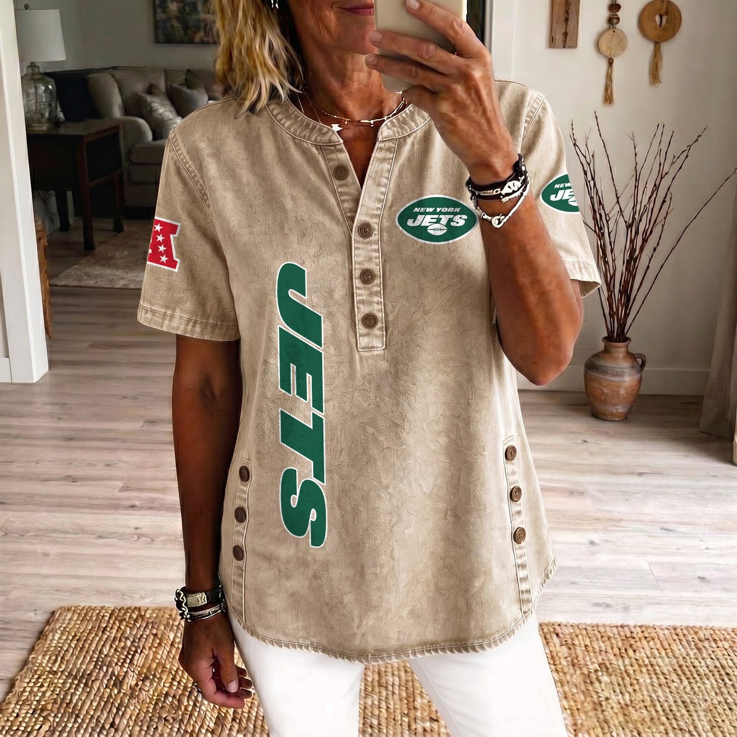 NYJ x NFL Women‘s Denim Casual Tops DATND LBN 190526