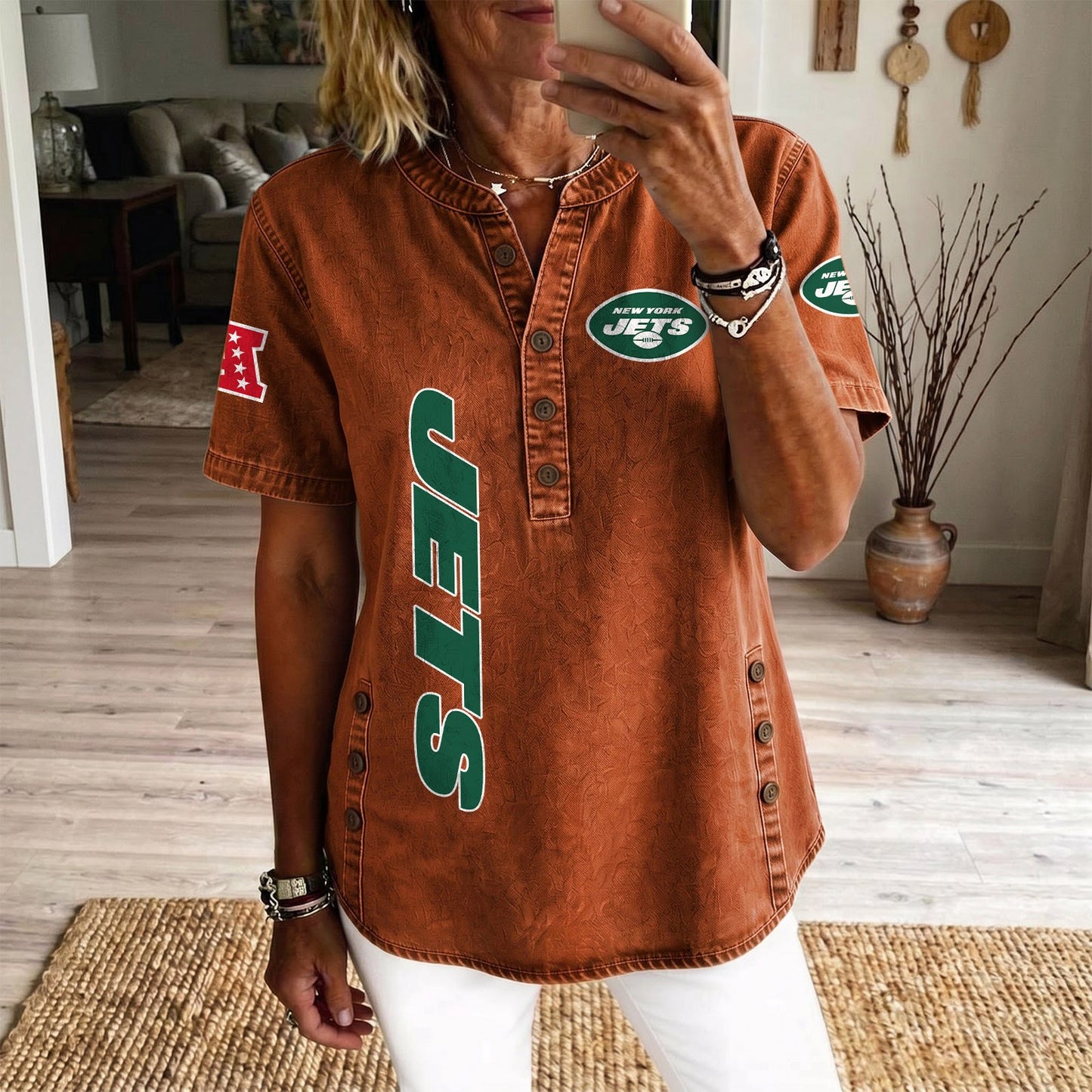NYJ x NFL Women‘s Denim Casual Tops DATND LBN 190526