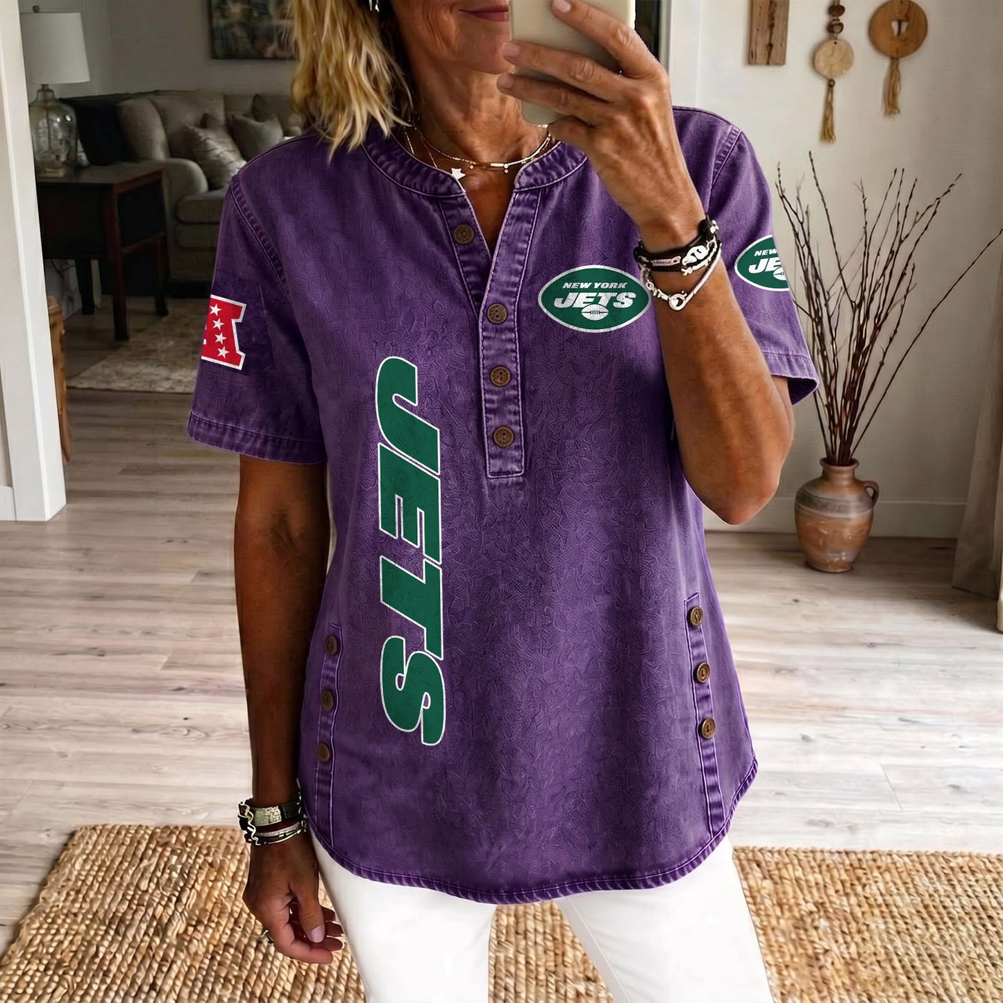 NYJ x NFL Women‘s Denim Casual Tops DATND LBN 190526
