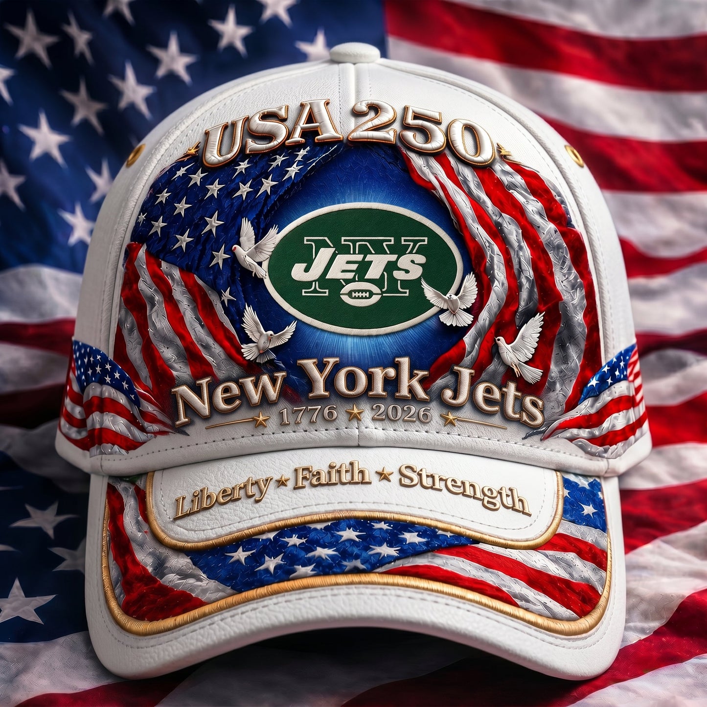 Premium NFL x NYJ 250 Years  Anniversary Of Freedom  Cap 220626