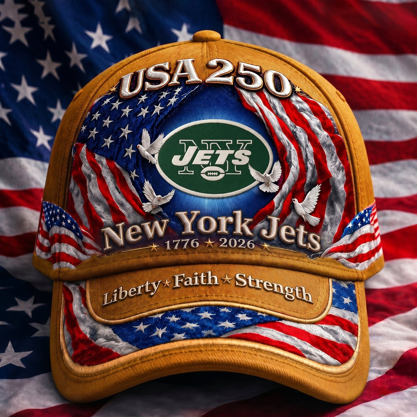 Premium NFL x NYJ 250 Years  Anniversary Of Freedom  Cap 220626