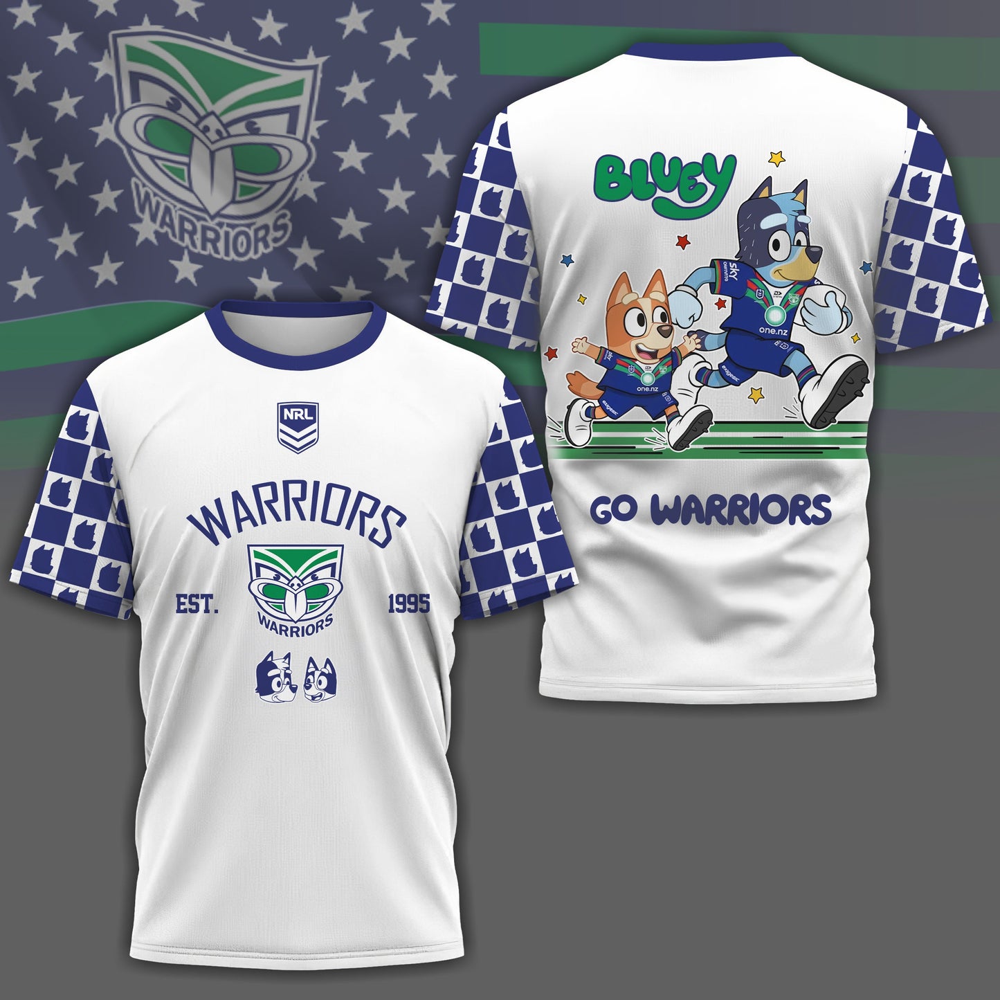 NZW x NRL Premium Bluey 3D Shirt DDT TTTZ