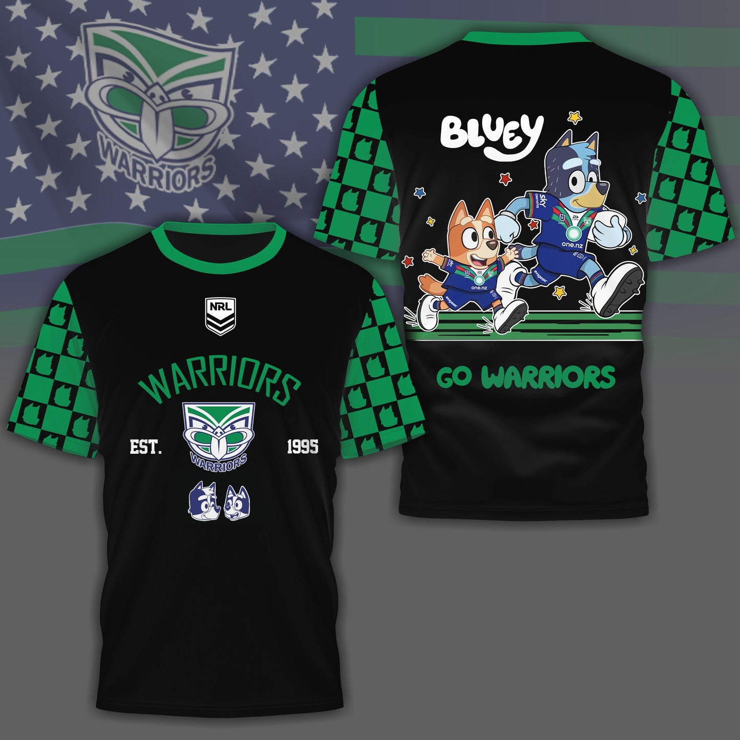 NZW x NRL Premium Bluey 3D Shirt DDT TTTZ