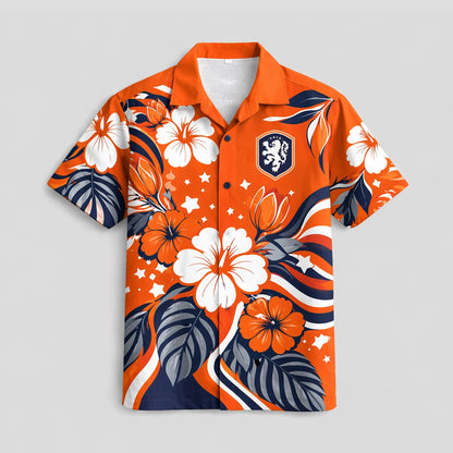 Netherlands World Cup 2026 Floral Hawaiian Shirt PVT02 DATND LBN 90526