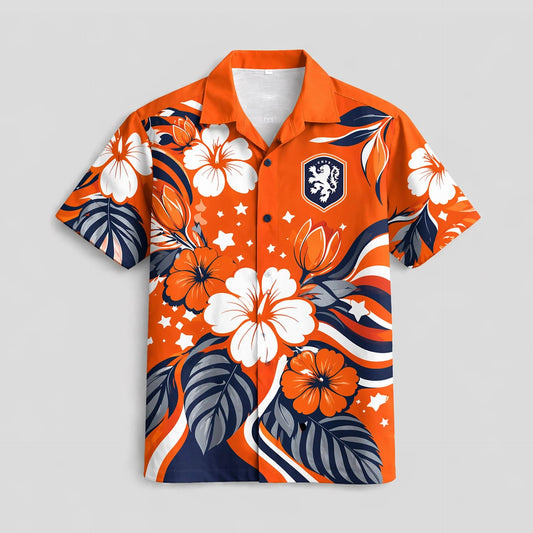 Netherlands World Cup 2026 Floral Hawaiian Shirt PVT02 DATND LBN 90526