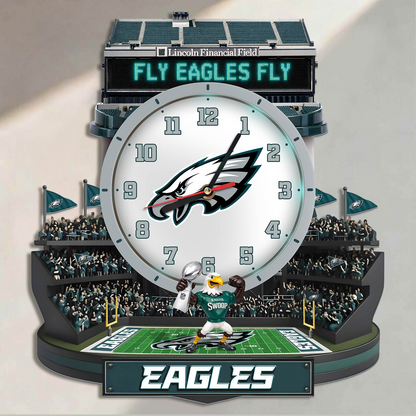 PE x NFL Stadium Decorative 3D Visual Effect Acrylic Wall Clock DDT CTND