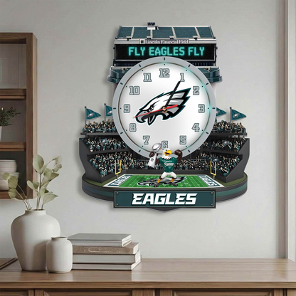 PE x NFL Stadium Decorative 3D Visual Effect Acrylic Wall Clock DDT CTND