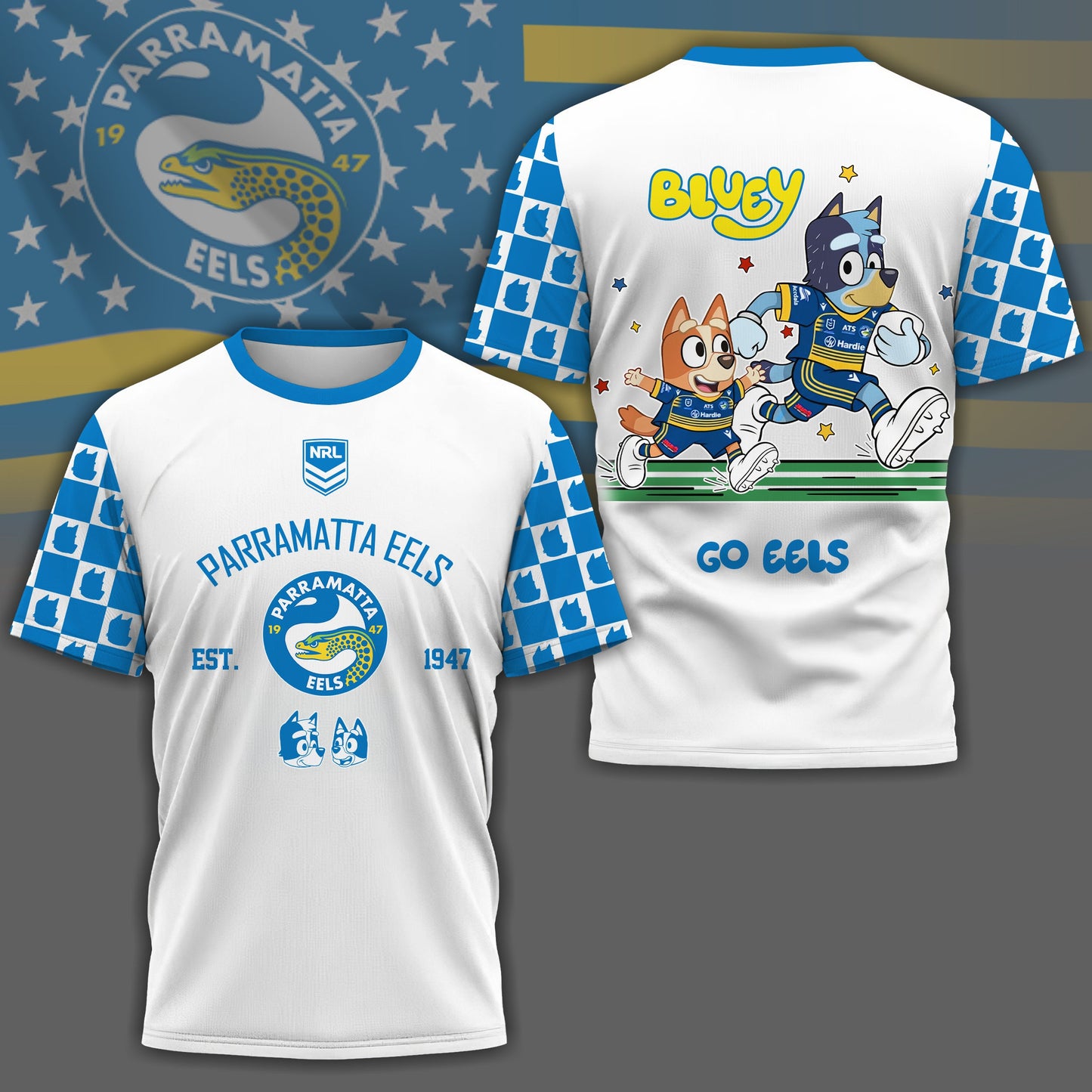 PE x NRL Premium Bluey 3D Shirt DDT TTTZ