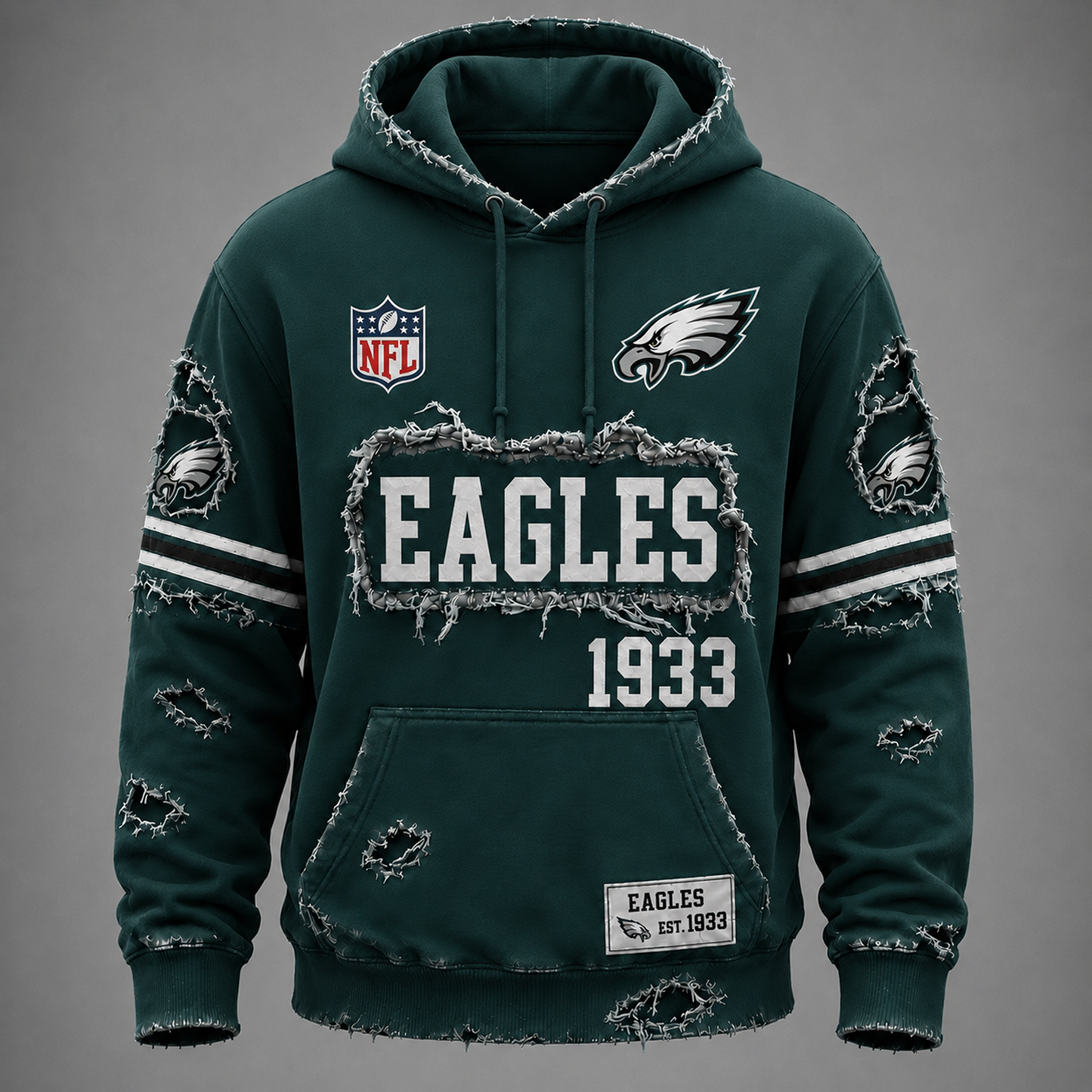 PHI x NFL Distressed Premium Hoodie 0906 DatND DVT