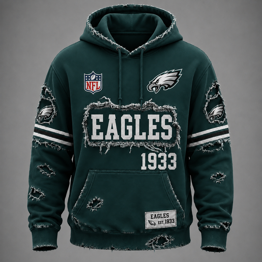 PHI x NFL Distressed Premium Hoodie 0906 DatND DVT