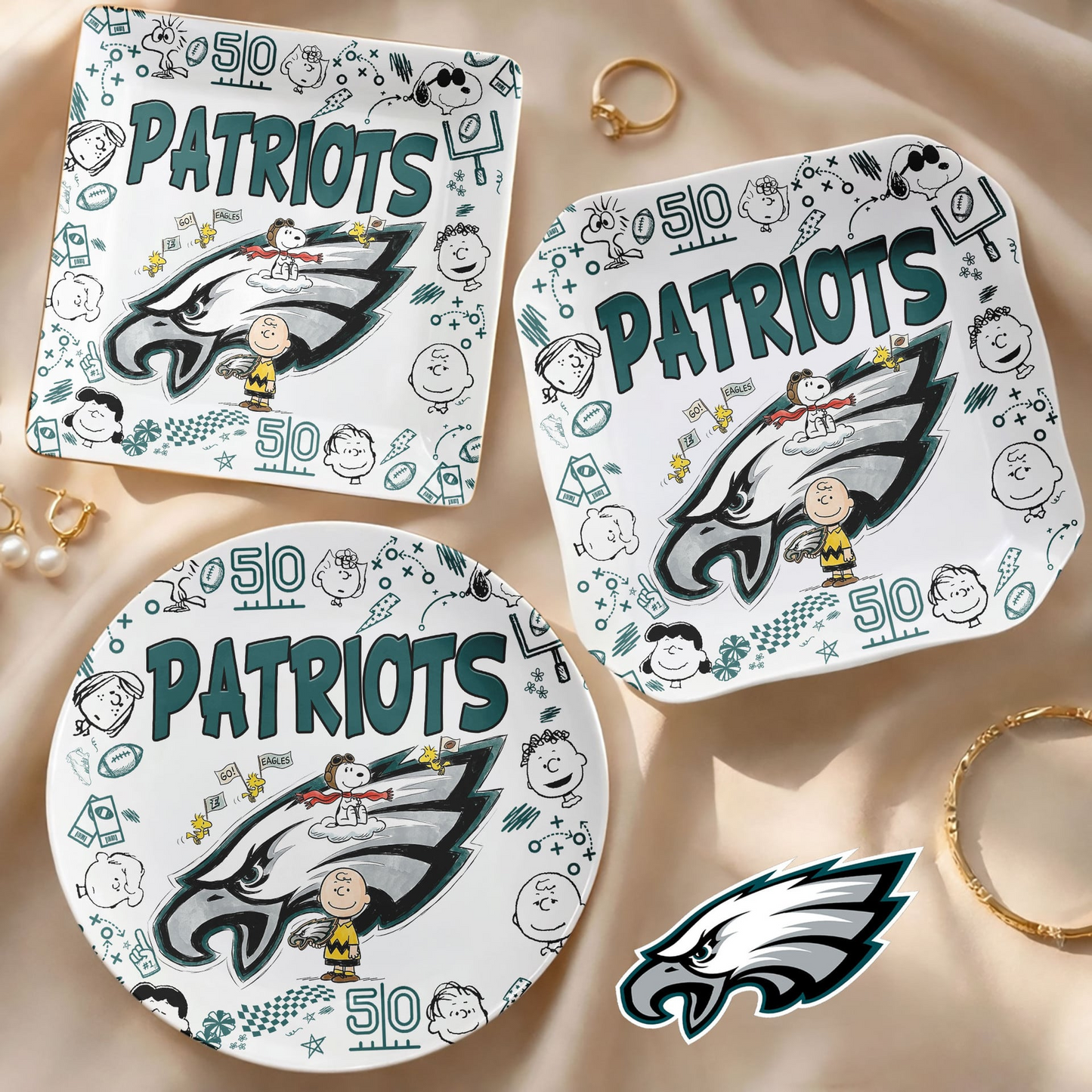 PHI x NFL Premium NFL Snoopy Jewelry Dish 0406 DatND DVT
