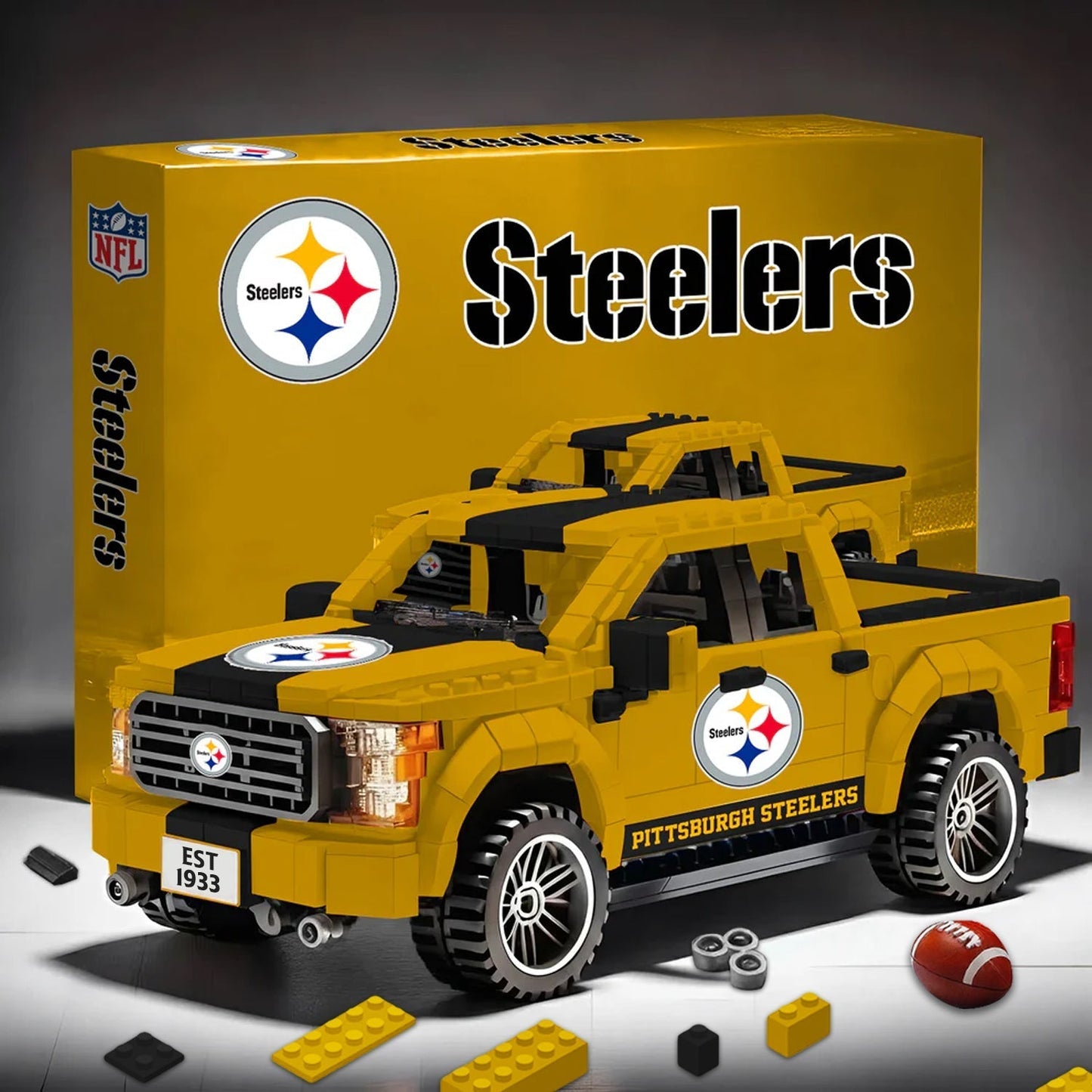 PIT X NFL 3D Racing Truck Model Building Block Set NDT NHM
