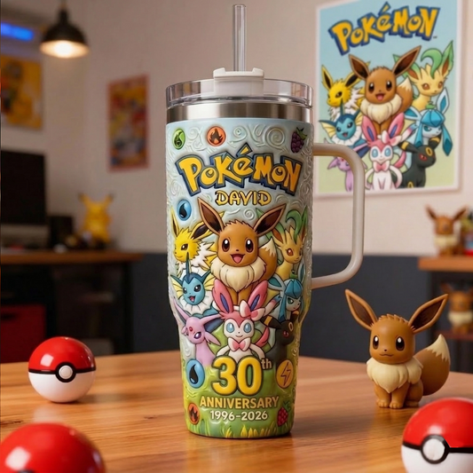PKM x Eevee 30th Aniversary Custom Name Tumbler HLP 090426 HLPHUONG