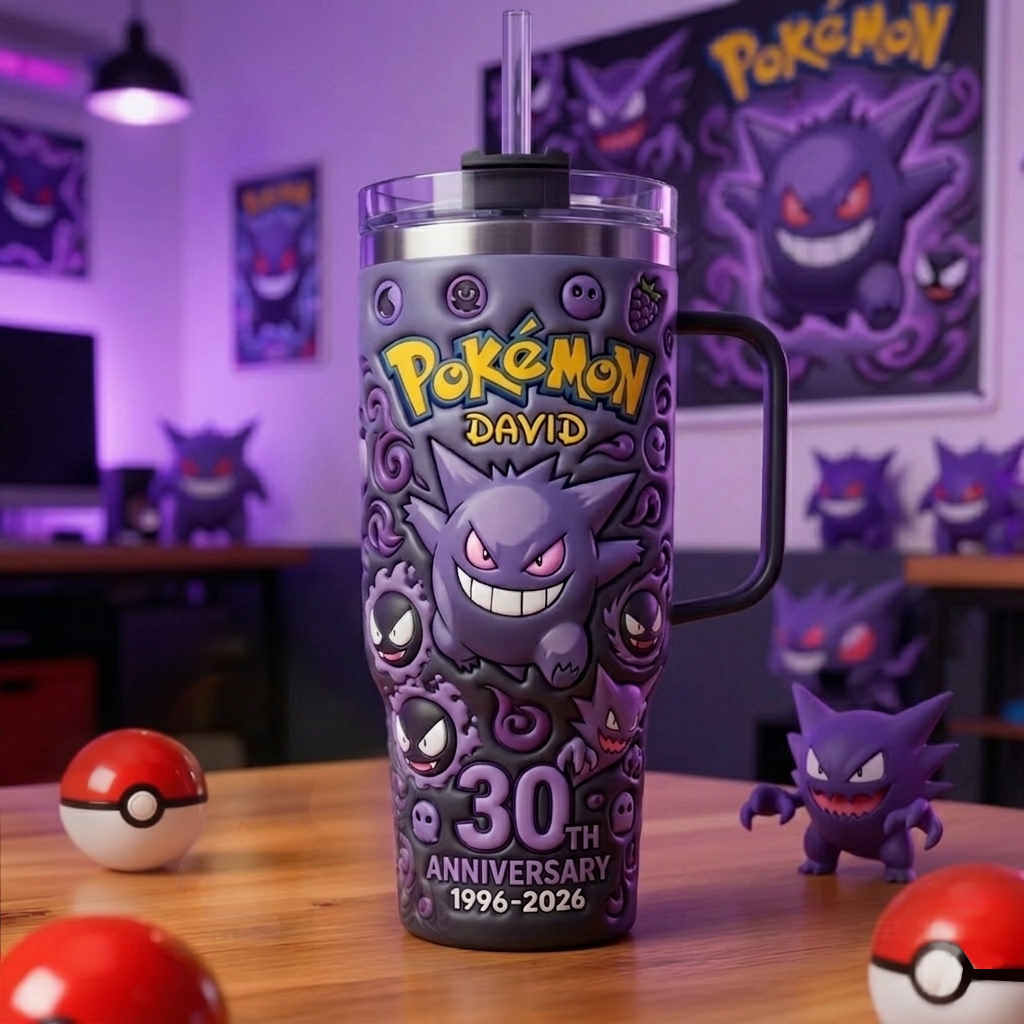 PKM x Gengar 30th Aniversary Custom Name Tumbler HLP 090426 HLPHUONG