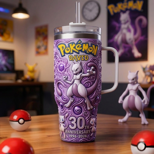 PKM x Mewtwo 30th Aniversary Custom Name Tumbler HLP 090426 HLPHUONG